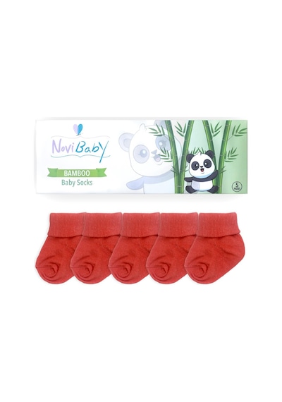 Novibaby 5'li Bambu Yenidoğan Bebek Çorabı I Orange I 0-6 ay Turuncu