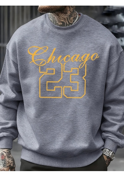Startmore Tarzsokak Chicago Number 23 Jersey Prints Sweatshirt Man Fashion Soft Pullovers Autumn Casual Sportswea Gri