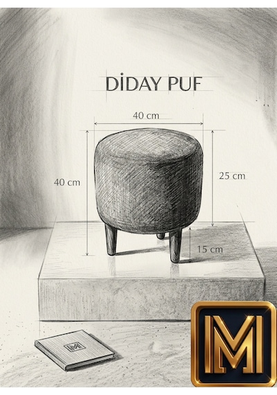 Diday Fride Puf Trend Puf Koltuk Puff Bench Dekoratif Bohem Doğal Gürgen Ayak Amaçlı Bahçe Balkon Çok Renkli