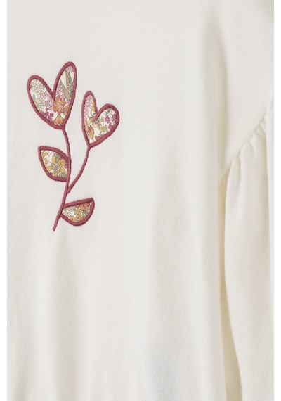 Panço Liberty Kumaş Nakışlı Kız Çocuk Sweatshirt Krem 5621GK08001
