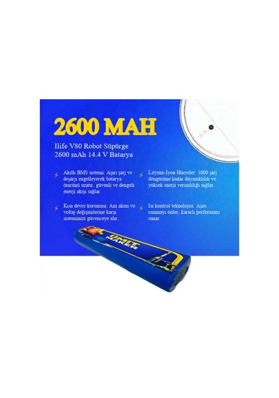Ilife V80 Robot Süpürge 2600 Mah 14.4v Batarya