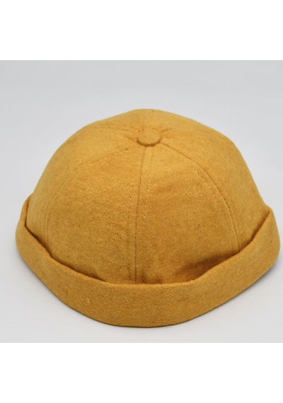 Şapkadan Etnik Desen Kısa Docker Şapka Vintage Cap Kasket Sarı