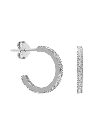 Taşlı Halka Küpe 718895 Silver Gümüş