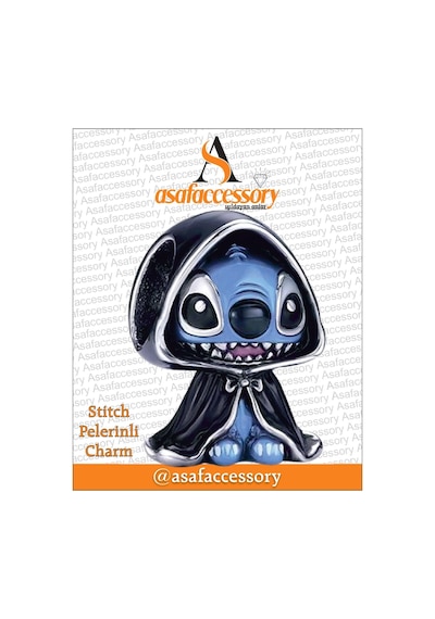Stitch Pelerinli Charm Asafaccessory Mavi