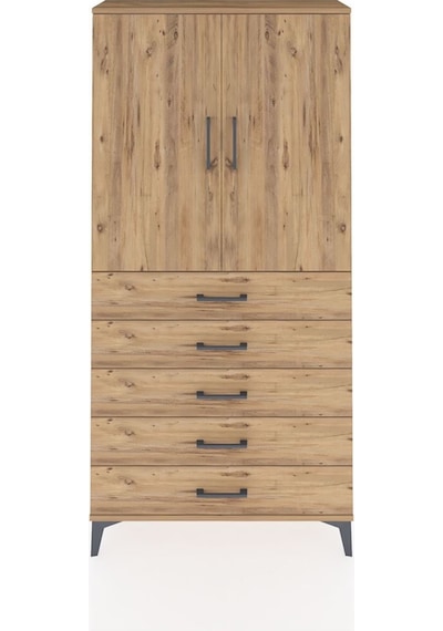 Arges Dolap Tek Raflı 5 Çekmeceli Tek Askılı 88x30x182 Çam-çam Atlas Çam Arges Dolap Tek Raflı 5 Çekmeceli Tek Askılı 88x30x182 Çam-çam Atlas Çam