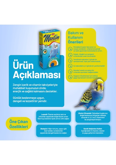 Mavilim Muhabbet Kuşu Yemi - 20 Adet 300 G