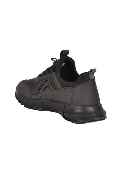 Nans 6006 G Siyah Fileli Kilit Bağcıklı Unisex Spor Ayakkabı Siyah