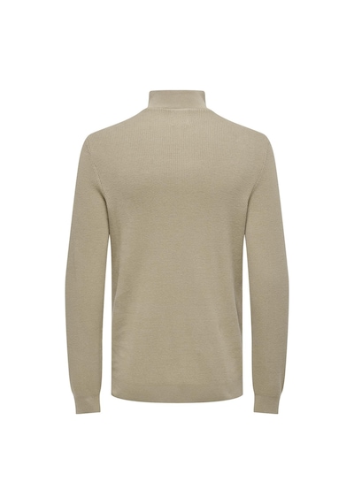 Only & Sons Onsphıll Reg 12 Rıb Half Zıp Knıt Erkek Kahverengi Kazak - 22030794