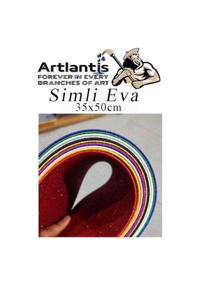 Simli Eva 35x50 Cm 10 Renk 1 Paket Simli Eva Süngeri 10'lu Okul Kreş Anasınıfı Elişi Etkinlikleri