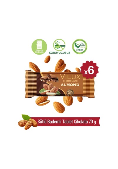 Milat Sütlü Bademli Tablet Çikolata 6 70 G
