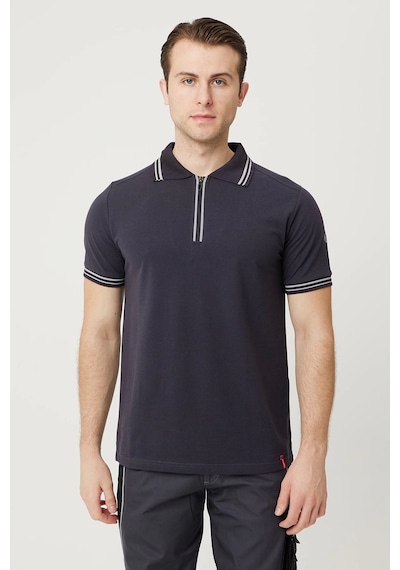 Asperula Polo Yaka T-shirt - Fermuarlı, Nefes Alabilir, Rahat Tasarım Füme