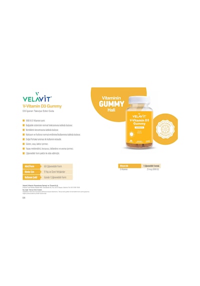 Velavit V-vitamin D3 Gummy 60 Gummies