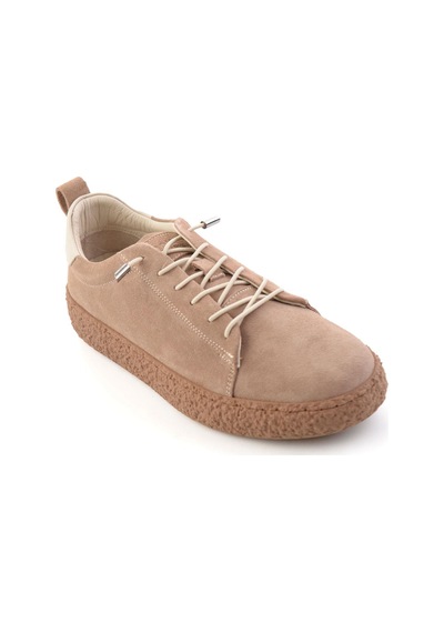 Bambi Vizon Süet Hakiki Deri Kadın Sneaker K01822268402
