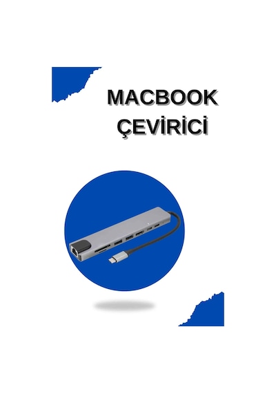 Çevirici Dönüştürücü Adaptör Macbook Uyumlu  3 In 1 Type-c To Hdmı Usb 3.0 Standart