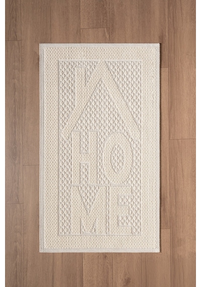 Sakura Sk019a Doğal Pamuk 2'li Banyo Paspas Seti 60x100 60x50cm Kaymaz Taban Makinada Yıkanabilir Kemik