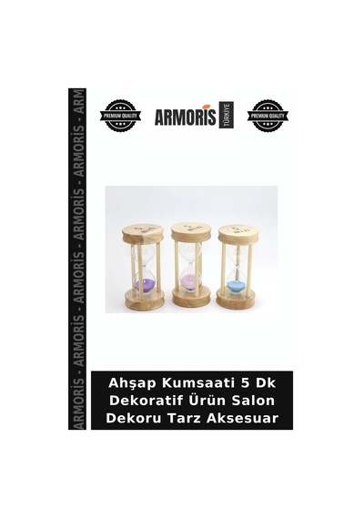 Ahşap Kumsaati 5 Dk Dekoratif Ürün Salon Dekoru Tarz Aksesuar