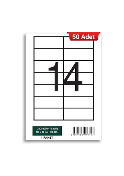 Herboy Hb-1614 105 X 40 Mm A4 Laser Etiket 50 Adet