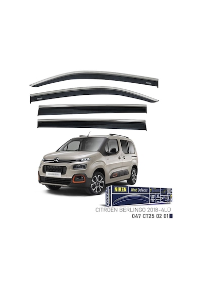 Niken Citroen Berlingo Cam Rüzgarlığı Kromlu 2018- 4&apos Lü