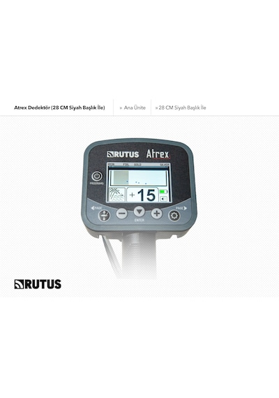 Rutus Atrex Dedektör 28 Cm Siyah Başlıklı Paket İle Metal Dedektörü