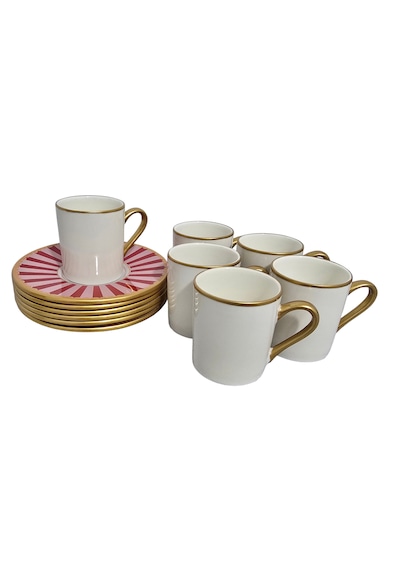 Sudedi Home Pink Line 6 Kişilik Kahve Fincanı Takımı - 90 Ml Çok Renkli