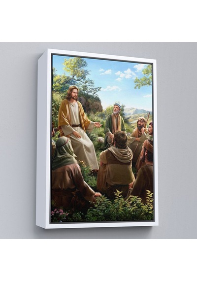 Çerçeveli İsa Mesih Havarilerine Ders Veriyor, Hristiyan Hediye Tablosu Jesus Christ -6382