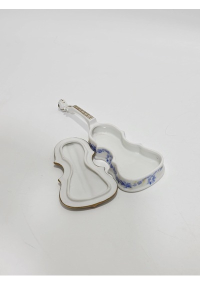 Limoges Gitar Desenli Porselen Saklama Kutusu 20x7x3cm Çok Renkli