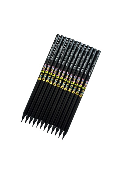 Faber-castell Black Edition Süper Soft 2b+ Kurşun Kalem, 12'li Set, Siyah