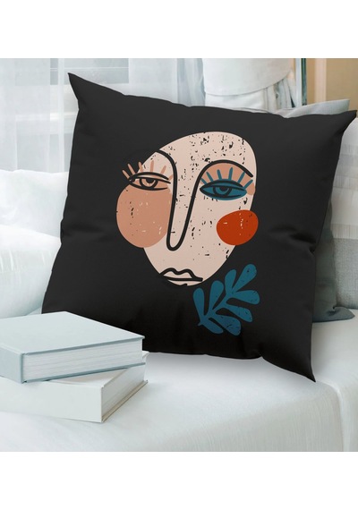 Bk Gift Modern Art Tasarımlı Premium Kumaş Siyah Kırlent Yastık, Ev Hediyesi, Ev Dekorasyonu, Dekoratif Hediye-3 Diğer