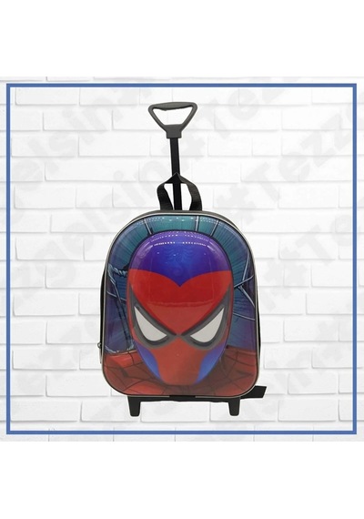 Tezzgelsin Anaokulu Çekçekli Spiderman Figürlü Okul Çantası