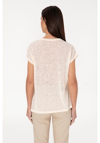 U.S. Polo Assn. Kadın Krem Bisiklet Yaka Tişört 50300777-VR071