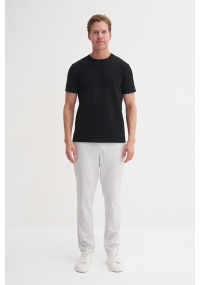 Cazador Slim Fit Erkek Premium Spor Basıc İnce Tshirt 42020 Siyah