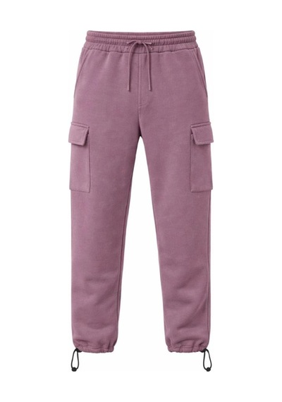 Freedom Store Erkek Baggy 3 İplik Kargo Cepli Eşofman Altı Ayarlanabilir Paça Pantolon - Gül Kurusu Gülkurusu