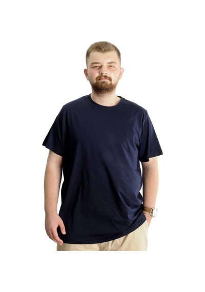 Mode Xl Büyük Beden Erkek Tshirt Bisiklet Yaka Basic 20031 Lacivert 001
