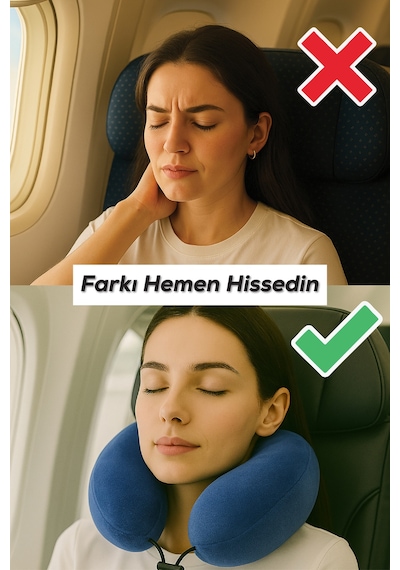 Viscofoam Comfy Ortopedik Seyahat Yastığı Visco Boyun Destekli Seyahat Yastığı - Mavi | Ergo Travel