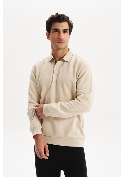 AR-MA Arma Erkek Regular Fit Selanik Kumaş Düğmeli Polo Yaka Sweatshirt Pamuk Polyester Karışımlı K30564699202 Bej AR-MA Arma Erkek Regular Fit Selanik Kumaş Düğmeli Polo Yaka Sweatshirt Pamuk Polyester Karışımlı K30564699202 Bej