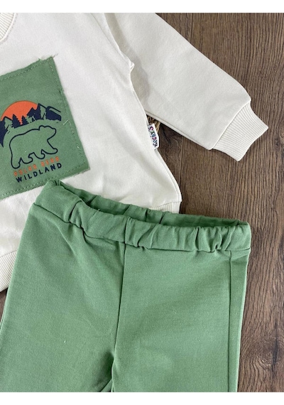 Bebicix Dear Desenli Mevsimlik 2li Takım Yesil