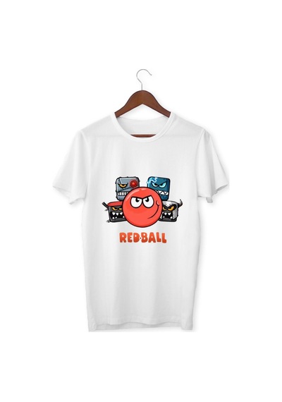 Alpşan Ticaret Red Ball Tişört Çocuk Tişört Red Ball Beyaz T-shirt Yetişkin Çocuk Beyaz