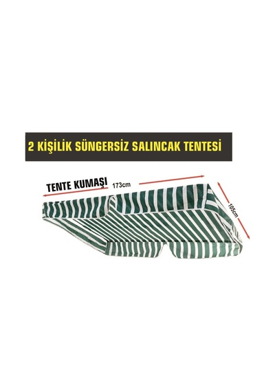 Viphomeconceptltd 2 Kişilik Salıncak Tentesi (Yeşil-Beyaz)-(Mindersiz Tente) Yeşil