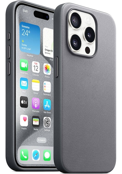 Apple Uyumlu iPhone 15 Pro Max Zore Magsafe Şarj Özellikli Mikro Fiber Optimal Kılıf gri Gri