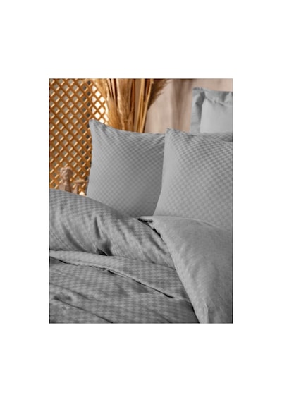 Cotton Box Rf Dual -plaid Gri- Çift Kişilik Nevresim Takımı