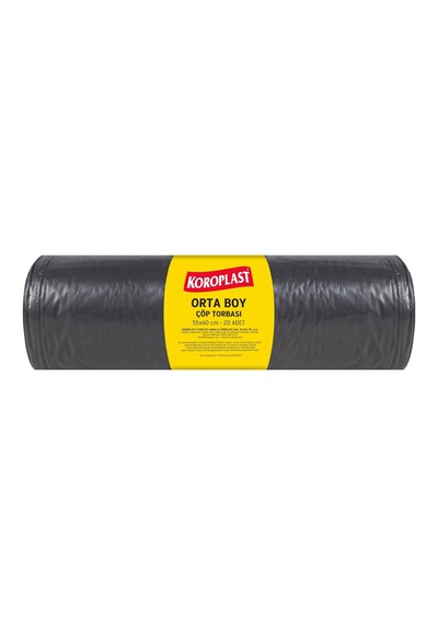 Orta Boy Çöp Torbası 20 Adet 55x60 Cm, Sızdırmaz & Yırtılmaz, Çift Katlı, Geri Dönüştürülebilir Çöp Poş 90889500