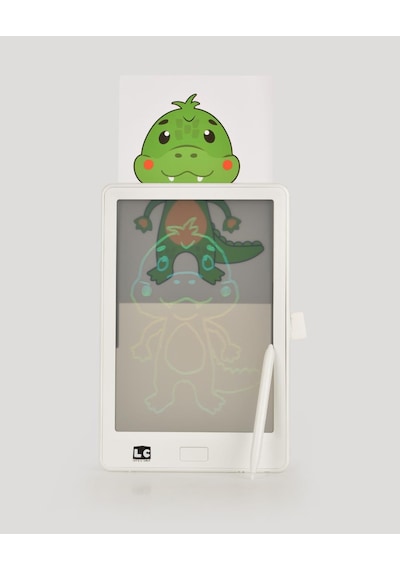 10 İnch Şeffaf Lcd Dijital 4 Adet Çizim Kartlı Tablet- Beyaz Beyaz