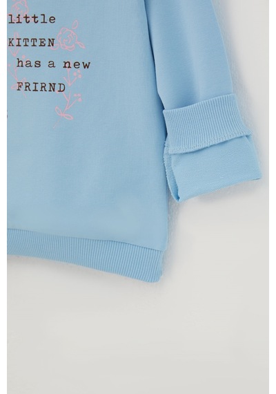 Breeze Kız Çocuk Sweatshirt Dostluk Temalı Sevimli Hayvancıklar Baskılı 1.5-5 Yaş , Açık Mavi Breeze Kız Çocuk Sweatshirt Dostluk Temalı Sevimli Hayvancıklar Baskılı 1.5-5 Yaş , Açık Mavi
