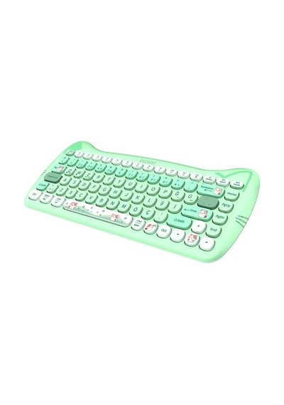 Everest Km-6285 Catty Mını Renkli Tuşlu Yeşil 2.4 Ghz + Bt Kablosuz Q Multimedia Klavye + Mouse
