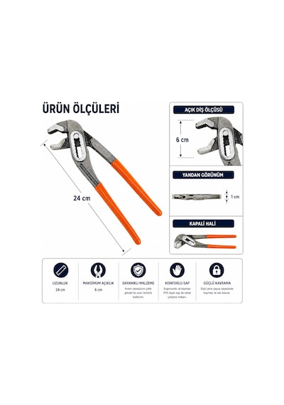 Orret Home 24 Cm Papağan Pense Ayarlı Pense Kargaburun Boru Anaht