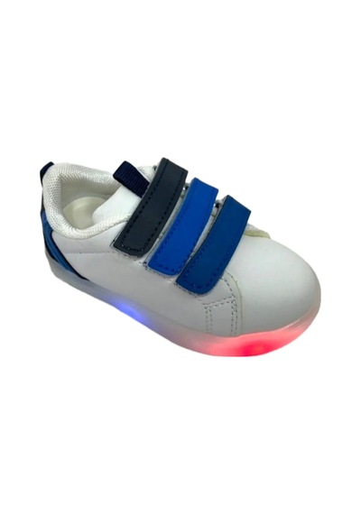 Cool Kids Sneaker Esnek Rahat Çocuk Spor Ayakkabı Tam Kalıp Ortopedik Günlük Ayakkabı Beyaz Mami Beyaz - Mavi