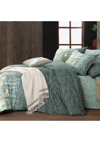 Birdie King Size Battal Boy %100 Pamuk Flanel Pazen Nevresim Takımı Yeşil Yeşil