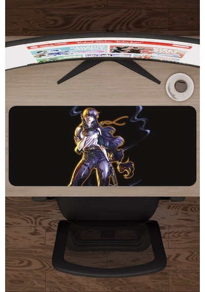Black Lagoon Kaymaz Dikişli Kauçuk Oyuncu Mousepad V5 - 70x30 Xl Gaming Mouse Pad Fare Altlığı