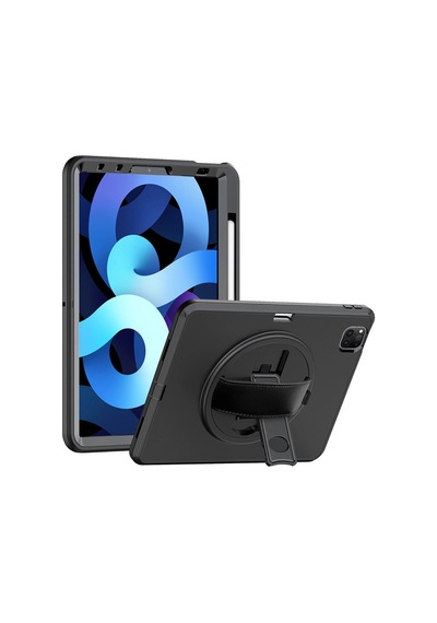 Apple İpad  Uyumlu- Pro 11 2018 Kılıf Hand Strap Tablet Kılıfı - Siyah Arka Kapak