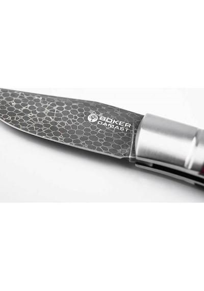 Böker Manufaktur Boxer Damast Kamp Çakı Bordo